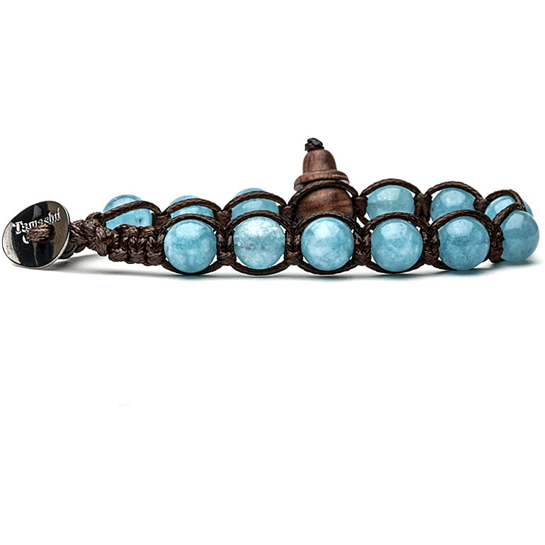 Tamashii Bracciale Unisex In Pietra Naturale Turchese - Tibetano, Portafortuna, Regalo Benessere