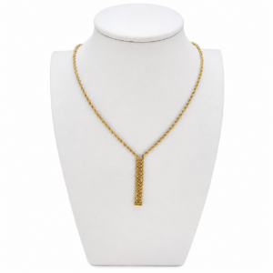 Collana in Oro Giallo 18 Kt con Elemento Centrale Intrecciato – 4,25 g