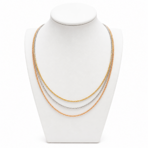 Collana in Oro 18 Kt Tre Colori a Tre Fili – 4,60 g